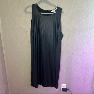 Elegant Black Sleeveless Dress Curvy Girl 4x faux leather dress body con